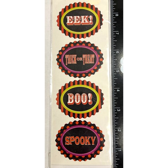 Celebrate It Halloween Labels Eek Trick Or Treat Boo & Spooky Stickers 281853 - Picture 3 of 4